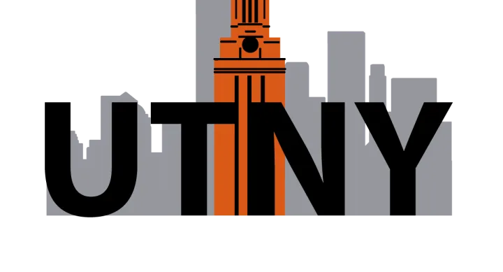 UTNY logo sits in front of a drawn New York skyline
