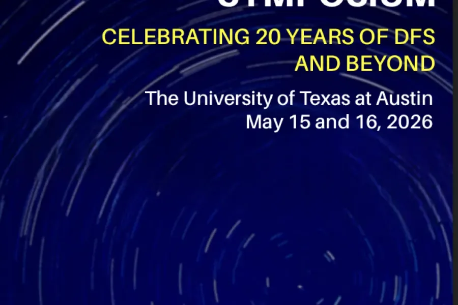 A dark blue graphic for the Drama for Schools Symposium